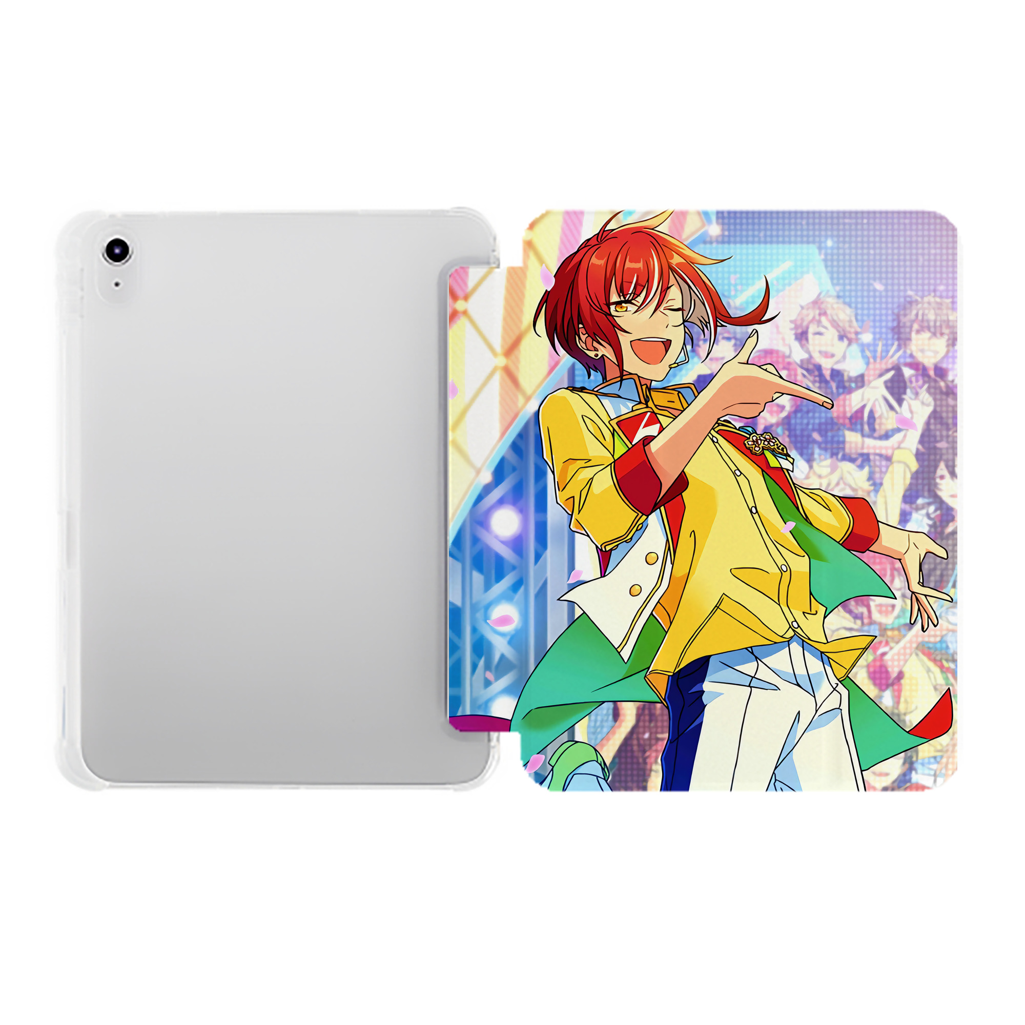 （画像用） あんさんぶるスターズ! Ensemble Stars IPad ケース ペン収納付き 三つ折りスタンド PUレザー×シリコン 対応機種9.5/10.5/10.9インチ